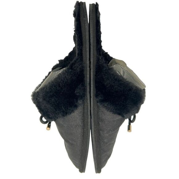 Kate Spade NY Lacey Faux Fur Black Slippers Lightweight Flat Designer Fuzzy - Picture 3 of 7